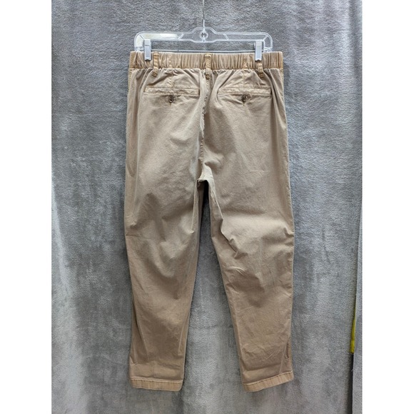 Old Navy OG Chino Pants Khaki Medium Flat Front Elastic Waist Casual - Picture 4 of 7